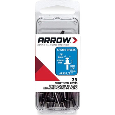 ARROW FASTENER Rivet Short Steel 1/8X1/8In RSS1/8